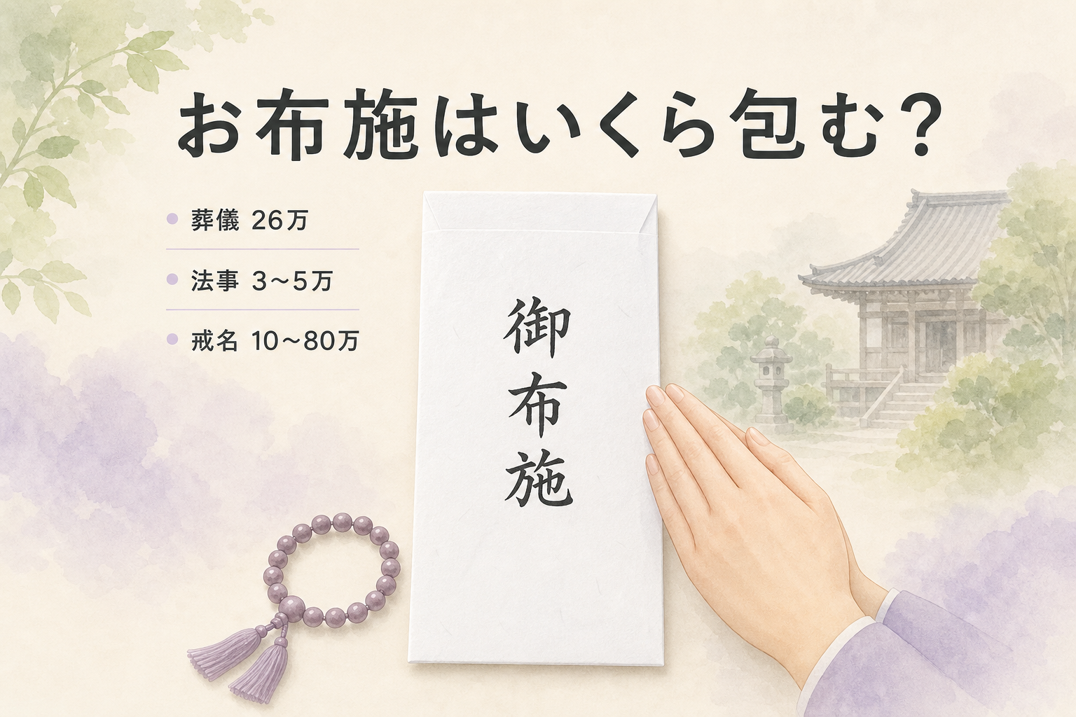 お布施はいくら包む?葬儀・法事・戒名の相場と渡し方をお坊さんが解説